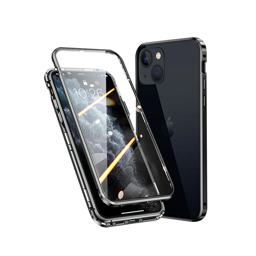 【Didoshop】iPhone 13 6.1吋 雙面鋼化玻璃磁吸式手機殼(WK088)