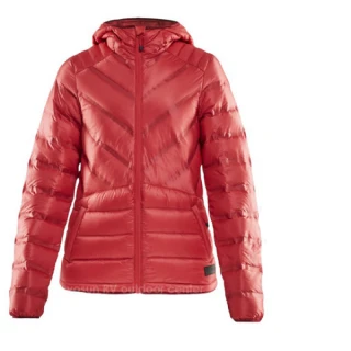 【CRAFT】女 超輕防潑水高彈性保暖羽絨連帽外套夾克(1908007-481000 紅色)