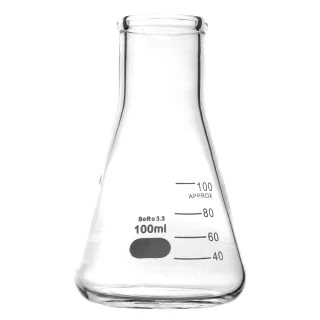 【丸石五金】100ml三角燒杯 透明玻璃 耐熱燒杯 有刻度的杯子 玻璃瓶子 裝飾 花瓶/2入(MIT-GCD100)