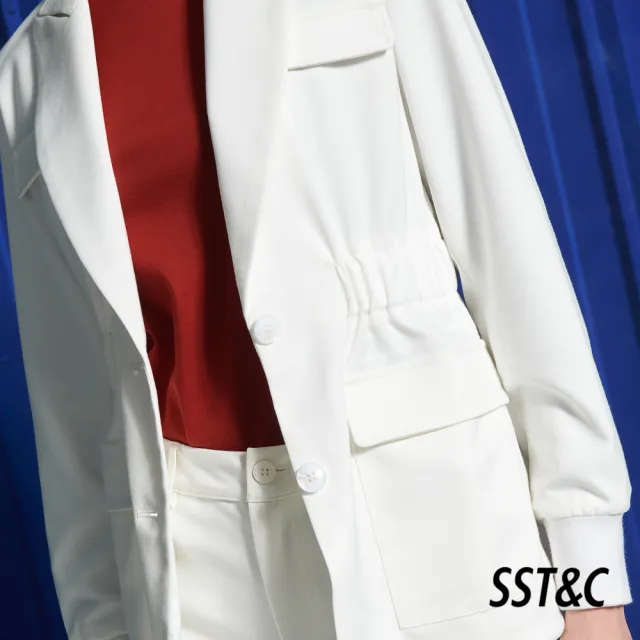 【SST&C 最後５５折】白色收腰設計工裝風外套8162111004