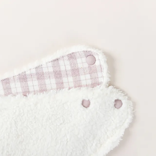 【Happy Prince】韓國製 Aurore粉紫格紋雪絨內裡嬰兒童圍兜(寶寶圍脖圍巾口水巾)