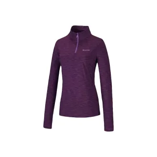 【Mountneer 山林】女彈性針織保暖上衣-暗紫-22P06-92(t恤/女裝/上衣/休閒上衣)