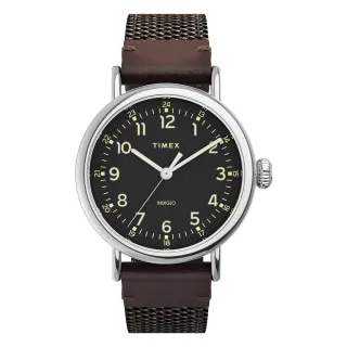 【TIMEX】天美時 復刻系列 個性手錶(黑x咖 TXTW2U89600)