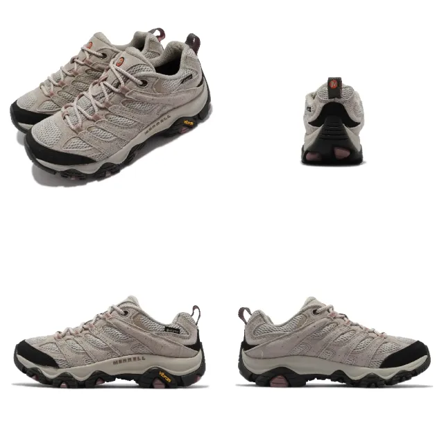 【MERRELL】戶外鞋 Moab 3 GTX 防水 真皮 女鞋 登山鞋 越野 避震 支撐 耐磨 黃金大底 玫瑰奶茶色(ML036326)