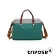 【tripose】漫遊系列岩紋雙拉鍊手提斜背包(森林綠)