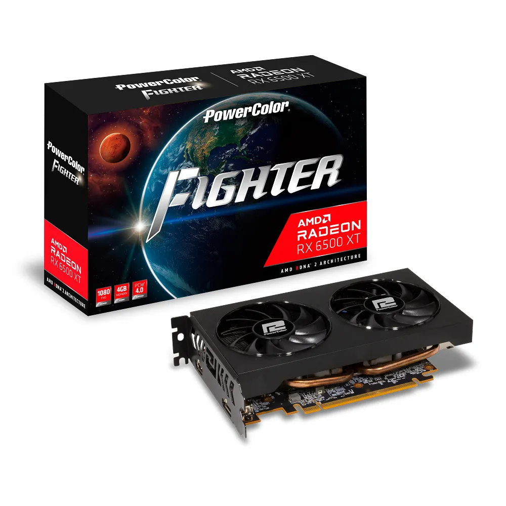 【PowerColor 撼訊】RX 6500 XT Fighter OC 4G GDDR6 64bit AMD顯示卡