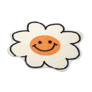 【Caldo 卡朵生活】溫暖太陽花造型絨毛防滑地墊