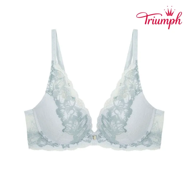 【Triumph 黛安芬】魔術微塑系列 3D空氣棉低V集中無鋼圈 A-C罩杯內衣(珍珠藍)