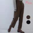 【PINK NEW GIRL】修身高腰直筒抓褶長褲 U4504MD(咖啡/ 黑)