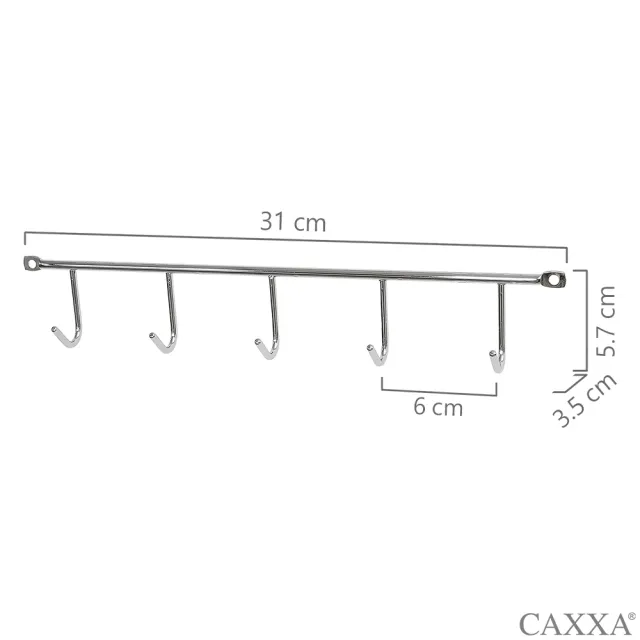 【CAXXA】不銹鋼鎖壁5個掛勾 二入/組(掛勾/鎖壁式)