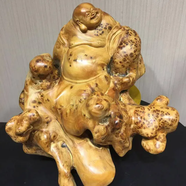 【桃花源創意工坊】飛天彌勒崖柏瘤(木雕藝術/禮品/居家擺飾/玄關)