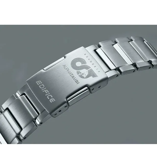 【CASIO 卡西歐】EDIFICE 藍牙太陽能賽車聯名手錶(灰黑漸層_EQB-1100AT-2A)