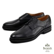 【Berwick】手工真皮荔枝紋綁帶德比鞋 黑色(B5243-BL)