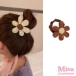 【MISA】撞色髮圈 花朵髮圈/韓國設計甜美可愛撞色花朵造型大腸髮圈(3色任選)