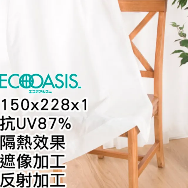 【NITORI 宜得利家居】蕾絲窗簾 窗紗 ARAN 150×228×1 ECO OASIS(蕾絲窗簾)