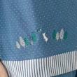 【Fantino 凡第諾】膠原蛋白親膚波點條紋拼接刺繡居家服-藍/UMORFIL(家居服/睡衣/居家服)