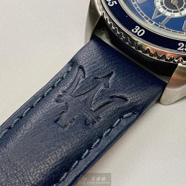 【MASERATI 瑪莎拉蒂】瑪莎拉蒂男女通用錶型號R8851101002(寶藍色錶面寶藍錶殼寶藍真皮皮革錶帶款)