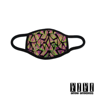 【FIFI 飛時尚】防塵口罩 亮片口罩/炫彩三角幾何亮片舒適棉襯透氣防護防塵口罩(5色任選)