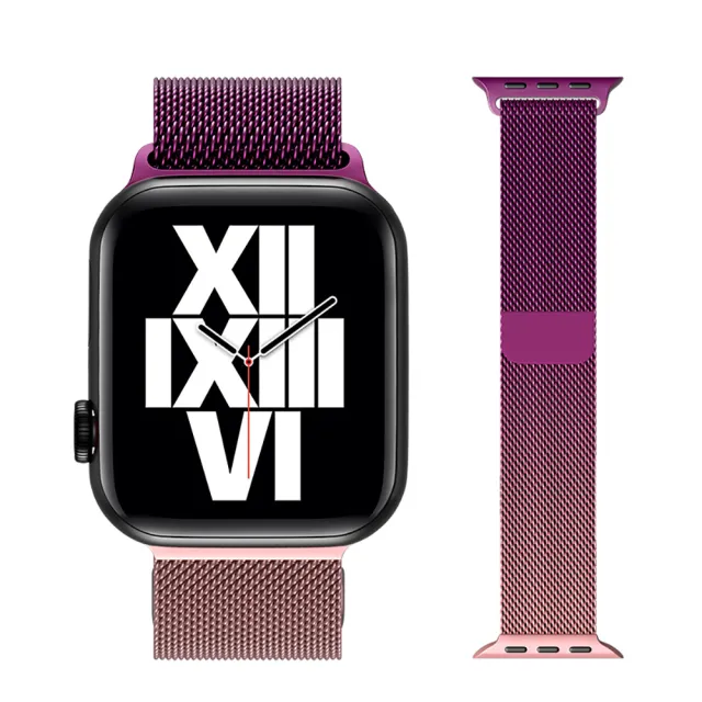 【OMG】Apple Watch Ultra2/S9/S8/S7/SE 米蘭尼斯磁吸漸變金屬錶帶(38/40/41/42/44/45/49mm 通用錶帶)