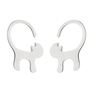 【VIA】白鋼耳釘 白鋼耳環 動物耳釘 貓咪耳釘/動物系列 頑皮貓咪造型白鋼耳釘(鋼色)
