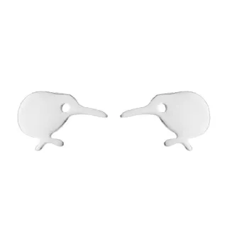 【VIA】白鋼耳釘 白鋼耳環 動物耳釘 啄木鳥耳釘/動物系列 可愛啄木鳥造型白鋼耳釘(鋼色)