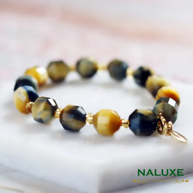 【Naluxe】夢幻虎眼石鑽石切面款開運手鍊(增加信心勇氣、旺事業運、提昇表達能力)