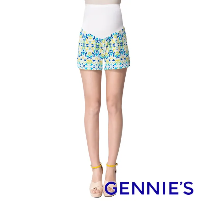 【Gennies 奇妮】輕質感幾何圖一體成型短褲(T4948)