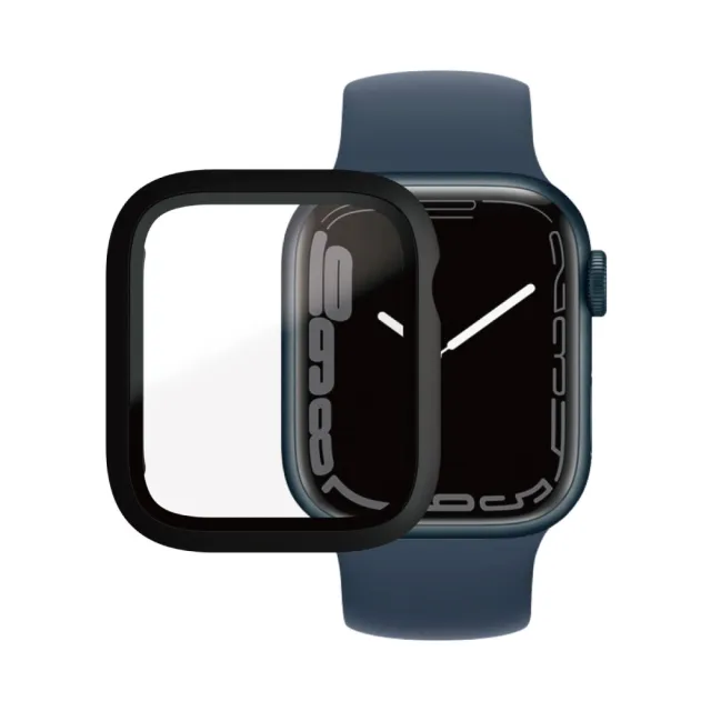 【PanzerGlass】Apple Watch S8 / S7 45mm 全方位防護高透鋼化漾玻保護殼(黑)