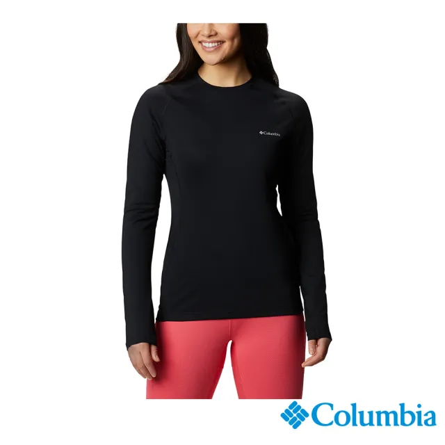 【Columbia 哥倫比亞 官方旗艦】女款-Omni-HEAT 3D鋁點保暖內著上衣-黑色(UAK27150BK / 保暖.彈性.3D鋁點)