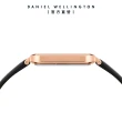 【Daniel Wellington】DW 手錶  Quadro  Sheffield 29x36.5mm 經典黑真皮皮革大方錶(DW00100449)