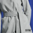 【SST&C 最後55折】50%羊毛灰色暗釦綁帶大衣8162112003