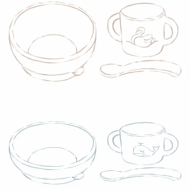 【By Lille Vilde】矽膠餐具禮盒組(學習餐具 兒童餐碗組 水杯)