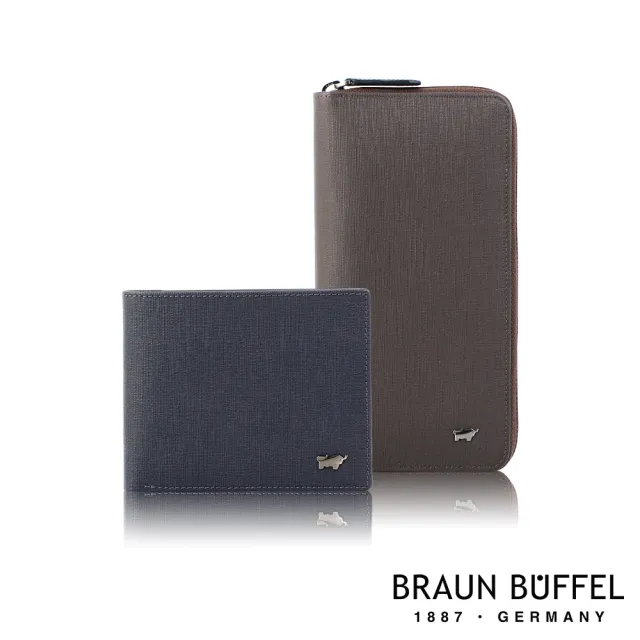 【BRAUN BUFFEL 德國小金牛】台灣總代理 戰神 薄型名片夾-黑色(BF378-120-BK)