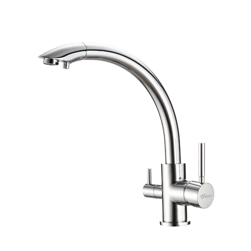 【GESAI格賽衛浴】無鉛多功能三用廚房龍頭MLFKD-038(水龍頭/廚房龍頭/洗手台龍頭/無鉛龍頭/檯面龍頭)