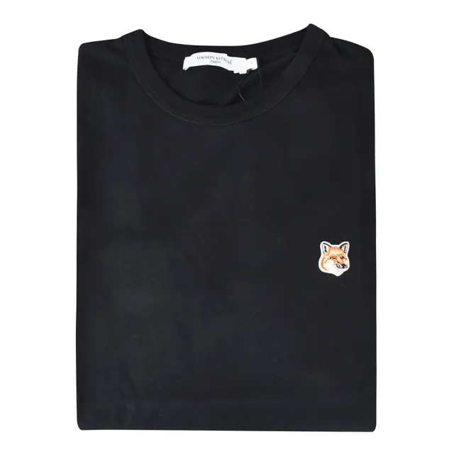 Maison Kitsune】MAISON KITSUNE刺繡LOGO狐狸設計棉質短袖T-Shirt(黑