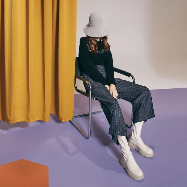 【ICHE 衣哲】Cop.Copine 法國原裝進口格紋長褲-紳灰