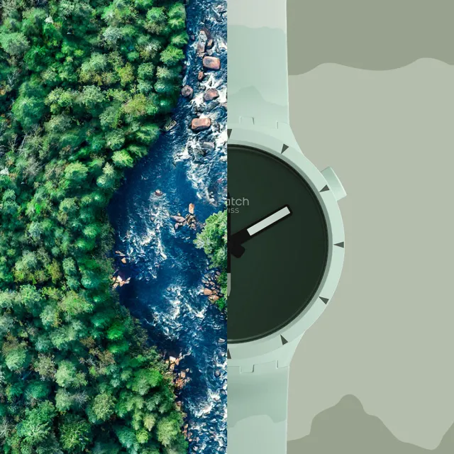 【SWATCH】BIG BOLD系列手錶 BIOCERAMIC FOREST 雨林 瑞士錶 錶(47mm)