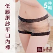 【SHIANEY 席艾妮】5件組 台灣製 透膚蕾絲平口內褲 透明網紗