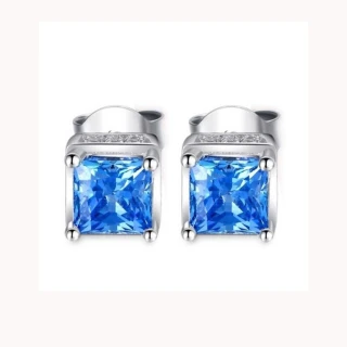 【Mbox】耳環 完美的藍  採用施華洛世奇人造寶石+925銀  高雅經典(施華洛世奇)