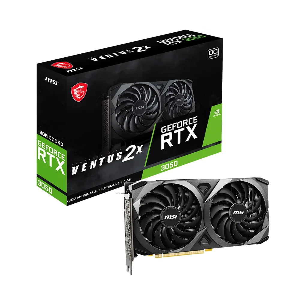 【MSI 微星】GeForce RTX 3050 VENTUS 2X 8G OC 顯示卡(LHR / 限制算力版本)