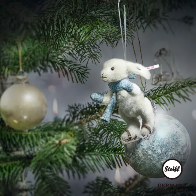 【STEIFF】Rabbit ice Skater Ornament 兔子吊飾(限量版)