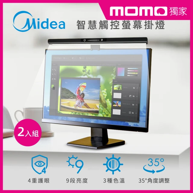 【MIDEA 美的】智能護眼螢幕掛燈-2入組(MD-4.5TW)