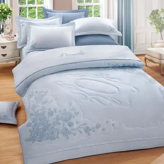 【幸福晨光】精梳棉 七件式兩用被床罩組     冰湖暮花(雙人)