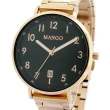 【MANGO】百搭數字簡約鋼帶錶-MA6768L-88R-H(玫瑰金黑面/36mm)