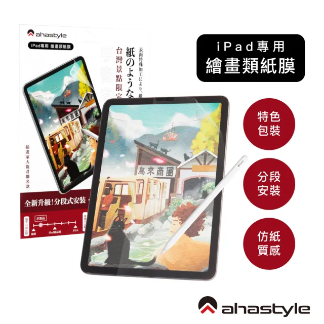 【AHAStyle】iPad 類紙膜肯特紙保護貼 繪圖/筆記首選 日本原料 台灣景點包裝限定版