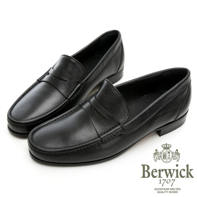 【GEORGE 喬治皮鞋】Berwick 西班牙進口-NAPPA小牛皮古著便士樂福鞋 -黑 135030KM-10