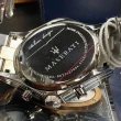 【MASERATI 瑪莎拉蒂】瑪莎拉蒂男錶型號R8873627004(黑色錶面玫瑰金錶殼金銀相間精鋼錶帶款)