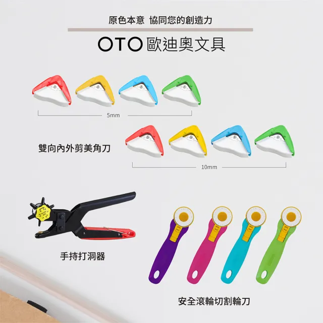 【OTO 歐迪奧】安全滾輪切割輪刀 直徑45mm 淺藍色款 1入裝