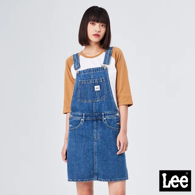 【Lee】女裝 吊帶裙 / 寬鬆休閒 A字裙 中藍洗水(LL210113M25)