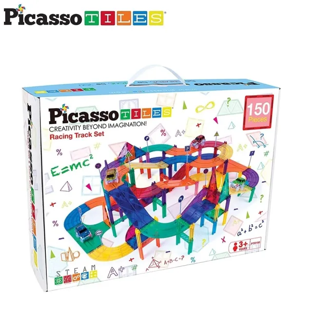 【PicassoTiles】磁力積木-賽車軌道(150pcs)